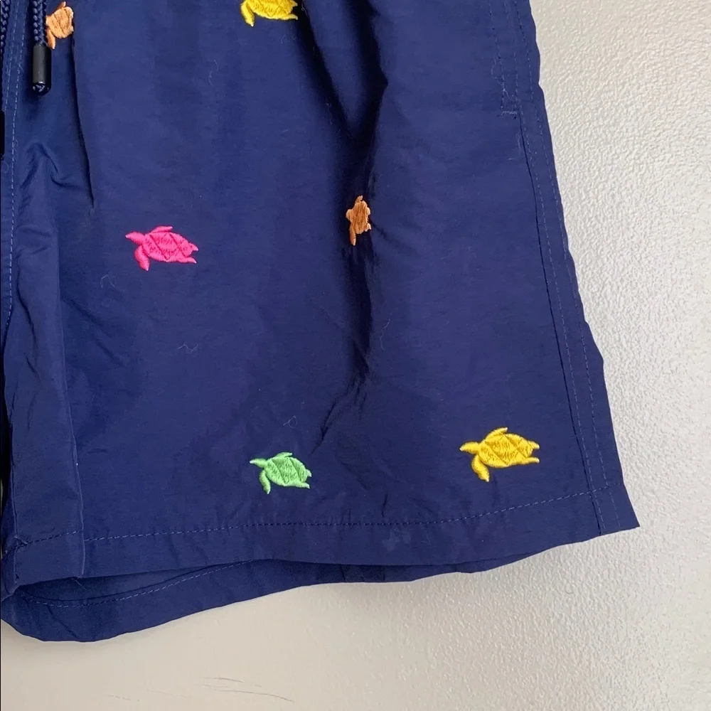 Warren Webber Swim Trunks beachwear blue with turtles Drawstring